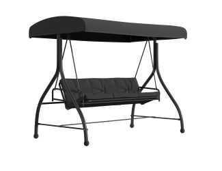 3-Seat Converting Patio Swing: Black