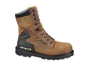 Mens 8" Steel Toe Work Boot-Brown-10