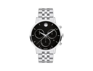 Men's Museum Classic Chronograph Silver-Tone Stainless Steel Watch Black Dial