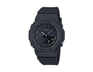Ladies Octagon Ana-Digi Matte Black Resin Watch Black Dial