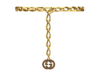 Gucci Antique Gold-Toned Metal Chain Waist Belt with Interlocking G Size 65