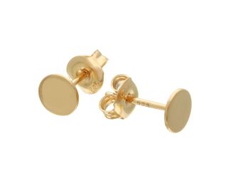 PARIKHS Gold Plated Disc Stud Earring in 925 Sterling Silver