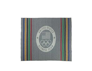 US Olympic Puck Logo Wool Throw