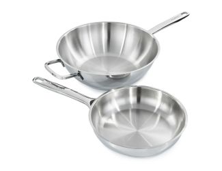Helix 2Pc Recycled Stainless Steel Stir Fry Cookware Set
