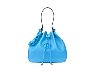 Versace La Medusa Leather Bucket Bag Blue