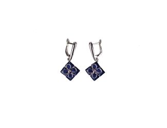 Clover Style Earrings in Blue