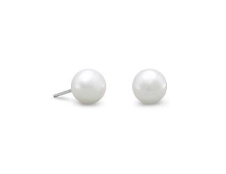 White Freshwater Pearl & Sterling Silver Studs