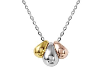 PARIKHS Rhodium Plated 3 Toned Beads Necklace in 925 Sterling Silver