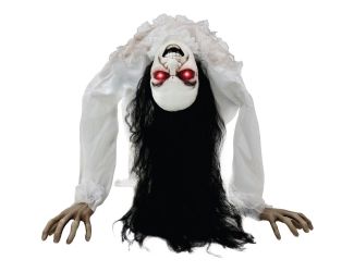 Lifesize Animatronic Possessed Woman with Lights and Sound, Indoor/Covered Outdoor Halloween Decorat