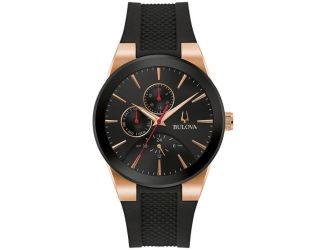 Mens Modern Millennia Silicone Strap watch, Black dial