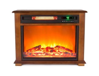Medium Square Fireplace with Decorative Mantel Trim