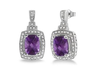 Amethyst & Diamond Earrings