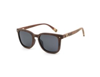 Hawthorne - Burl Walnut, Square Wooden Sunglasses Brown