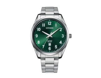 Men's Quartz  Stainless Steel Watch with Green Dial