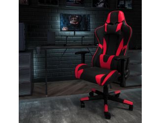 Black Gaming Desk & Chair Set with Cup Holder, Headphone Hook, and Monitor Stand