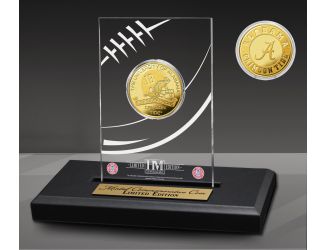 University of Alabama Crimson Tide 18-Time National Champions Gold Coin in AcrylicDisplay
