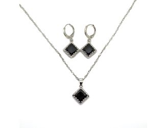 In Your Dreams Necklace and Earrings Set-Black