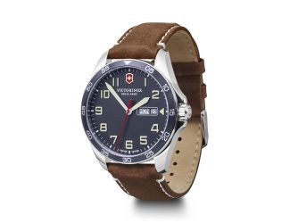 FieldForce, 42, blue dial, brown leather strap