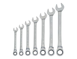 7pc SAE Ratcheting Combination Wrench Set