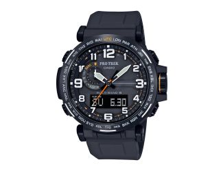 Mens Pro Trek Ana-Digi Triple Sensor Navy Silicon Strap Watch