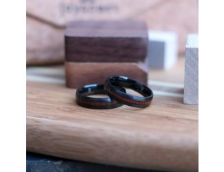 Ignito - Stainless Steel & Sapele Ring Size 9