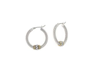 Oval Link Collection Small Twisted Wire Hoop Earrings. 3/4" Diam.