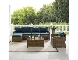 Bradenton 5Pc Wicker Outdoor Sectional Patio Furniture Set