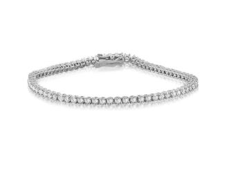 Bright White Privilege Round Lab Grown Diamond Tennis Bracelet in 14K White Gold 4.50ct,EF,VS1 VS2