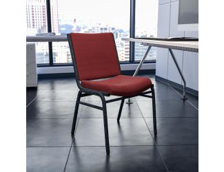 Heavy Duty Burgundy Patterned Fabric Stack Chair - Reception Furniture