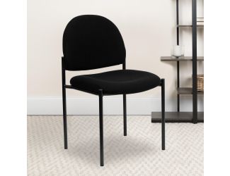 Comfort Black Fabric Stackable Steel Side Reception Chair - Home Office