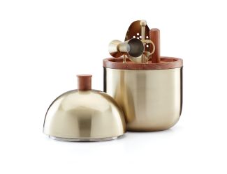 Cocktail Party Bar Tool Set Brushed Gold