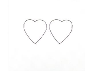 Heart Shape Hoop Earring- Silver Tone