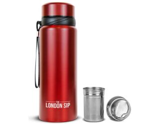 London Sip - 25oz Tea Infuser Bottle, Red