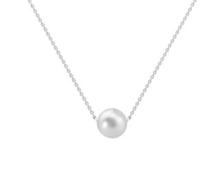 Sterling Silver Simulated Pearl Necklace