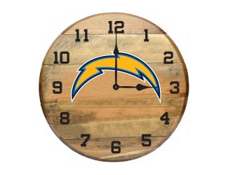 Los Angeles Chargers Oak Barrel Clock