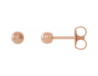 14K Rose 3 mm Ball Earrings