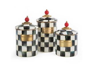 Royal Check Canisters, Set of 3