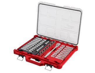 47pc 1/2" Drive Ratchet & Socket Set w/ PACKOUT Low-Profile Organizer