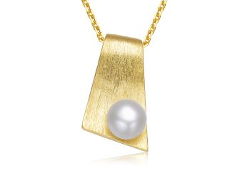 Freshwater Pearl Rectangle Pendant Neckl Size 16
