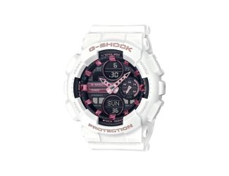 Ladies Compact G-Shock White Analog/Digital Resin Watch Black Dial