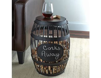 Barrel Cork Catcher Accent Table