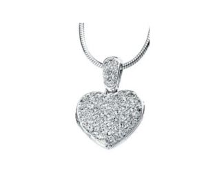 Sterling Silver Cubic Zirconia Locket Necklace