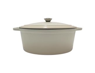 Neo 8qt  Cast Iron Oval Cast Cov Dutch Oven, Meringue