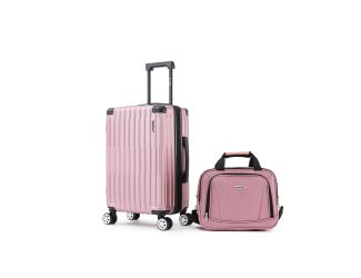 Napa Valley 20" Expandable ABS Uright Spinner & 14" Tote - Pink