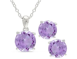 Amethyst Earring & Necklace Set
