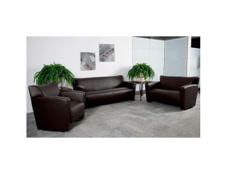 Brown LeatherSoft Chair with Extended Panel Arms - Reception and Lounge Seating