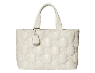 Gucci GG Guccissima Matelassé Leather Cream White Tote Bag