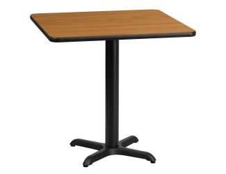 24" Square Natural Laminate Table Top with 22" x 22" Table Height Base