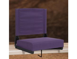 500 lb. Rated Lightweight Stadium Chair-Handle-Padded Seat, Dark Purple