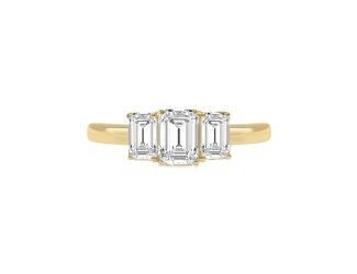1CTW 3 Stone Emerald Lab Diamond Ring Size 9